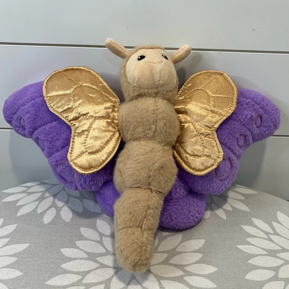 Precious Weighted Purple Butterfly Moth Stuffed Toy. - Picture 1 of 7